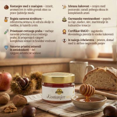 kostanjev med 250g opis