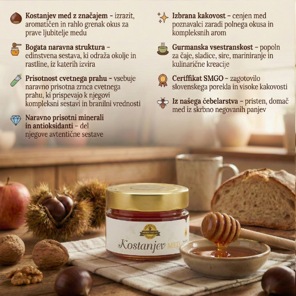 kostanjev med 250g opis