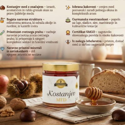 kostanjev med 450g opis