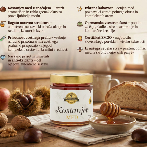 kostanjev med 450g opis