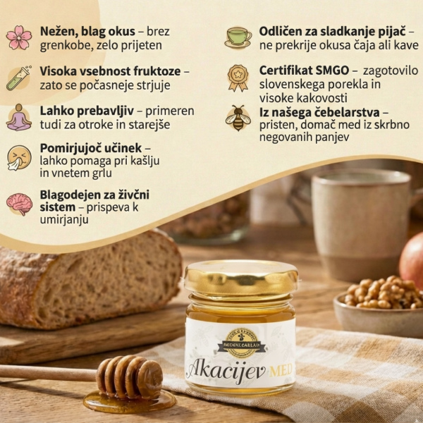 akacijev med 50g opis