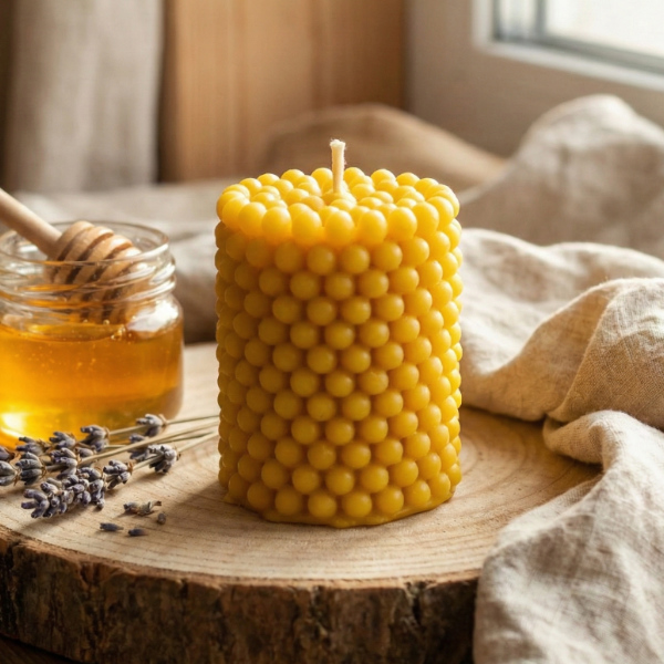 Biserni valj sveča iz čebeljega voska