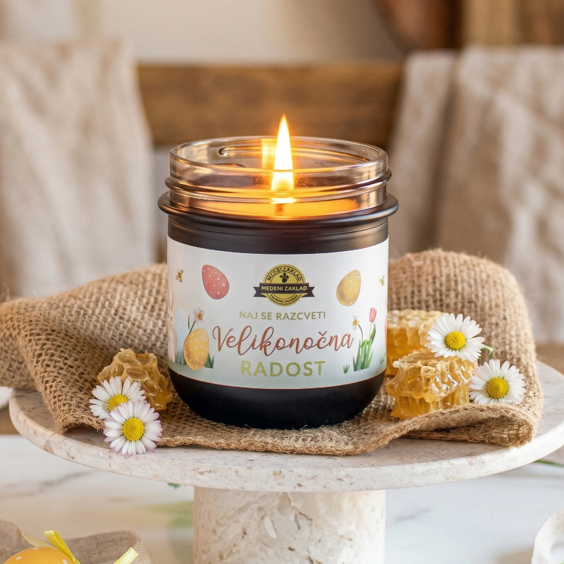 Sveča velikonočna radost iz čebeljega voska profilna