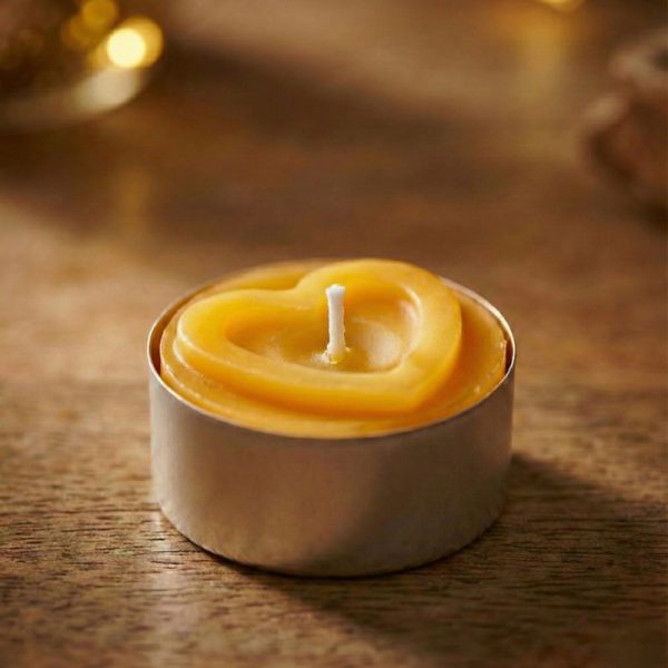 Čajna svečka srček sveča iz čebeljega voska