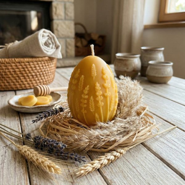 sveča iz čebeljega voska jajček pomladna sivka