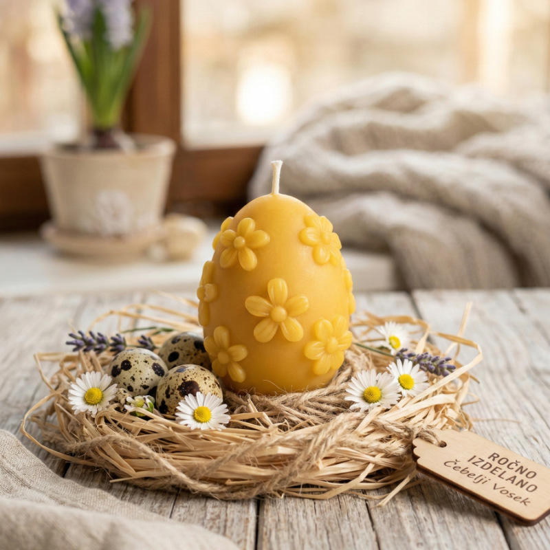 velikonočna sveča iz čebeljega voska Jajček cvetlična harmonija 3 velikonočna sveča iz čebeljega voska Jajček cvetlična harmonija