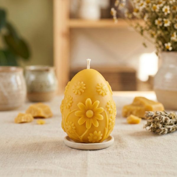 velikonočna sveča iz čebeljega voska Jajček zlata pomlad